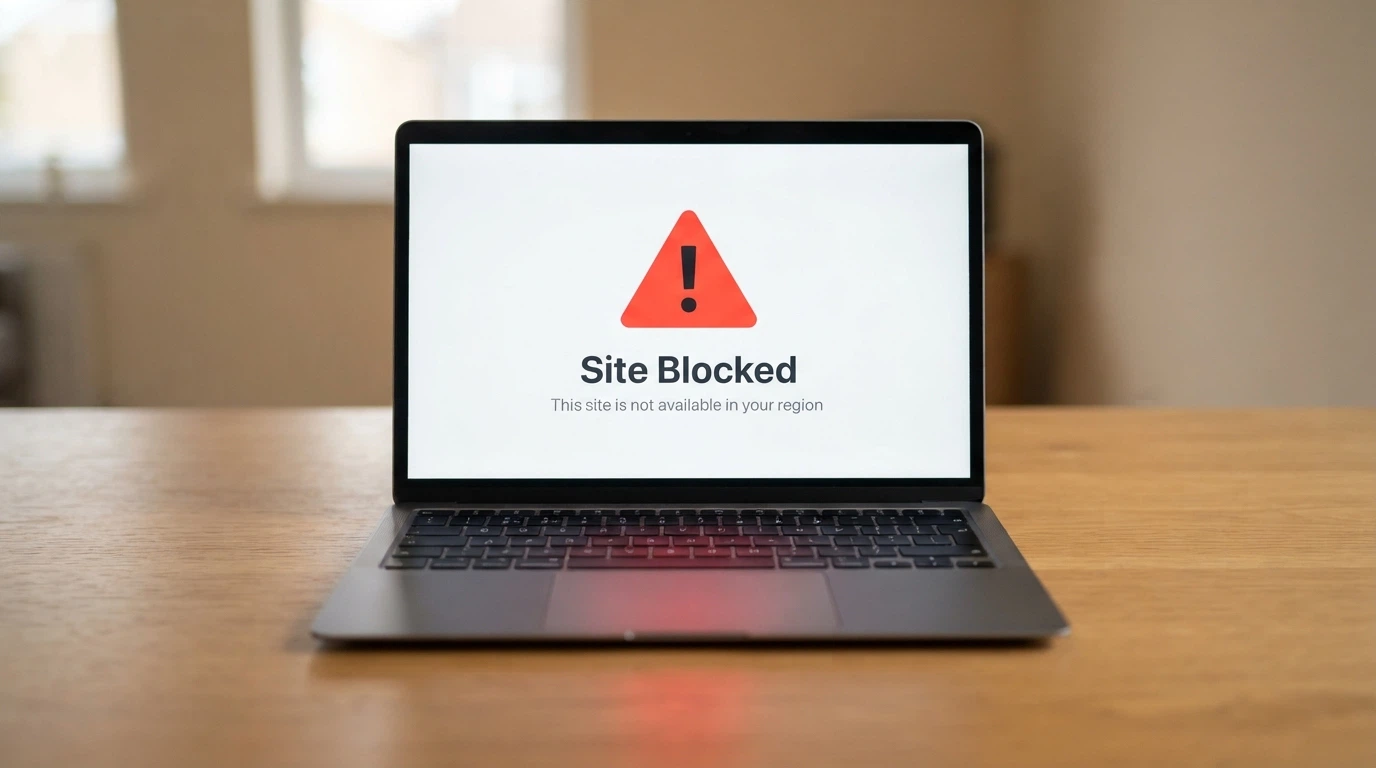 A browser window displaying the ACMA blocking notice an Australian user sees when trying to reach a blocked gambling site