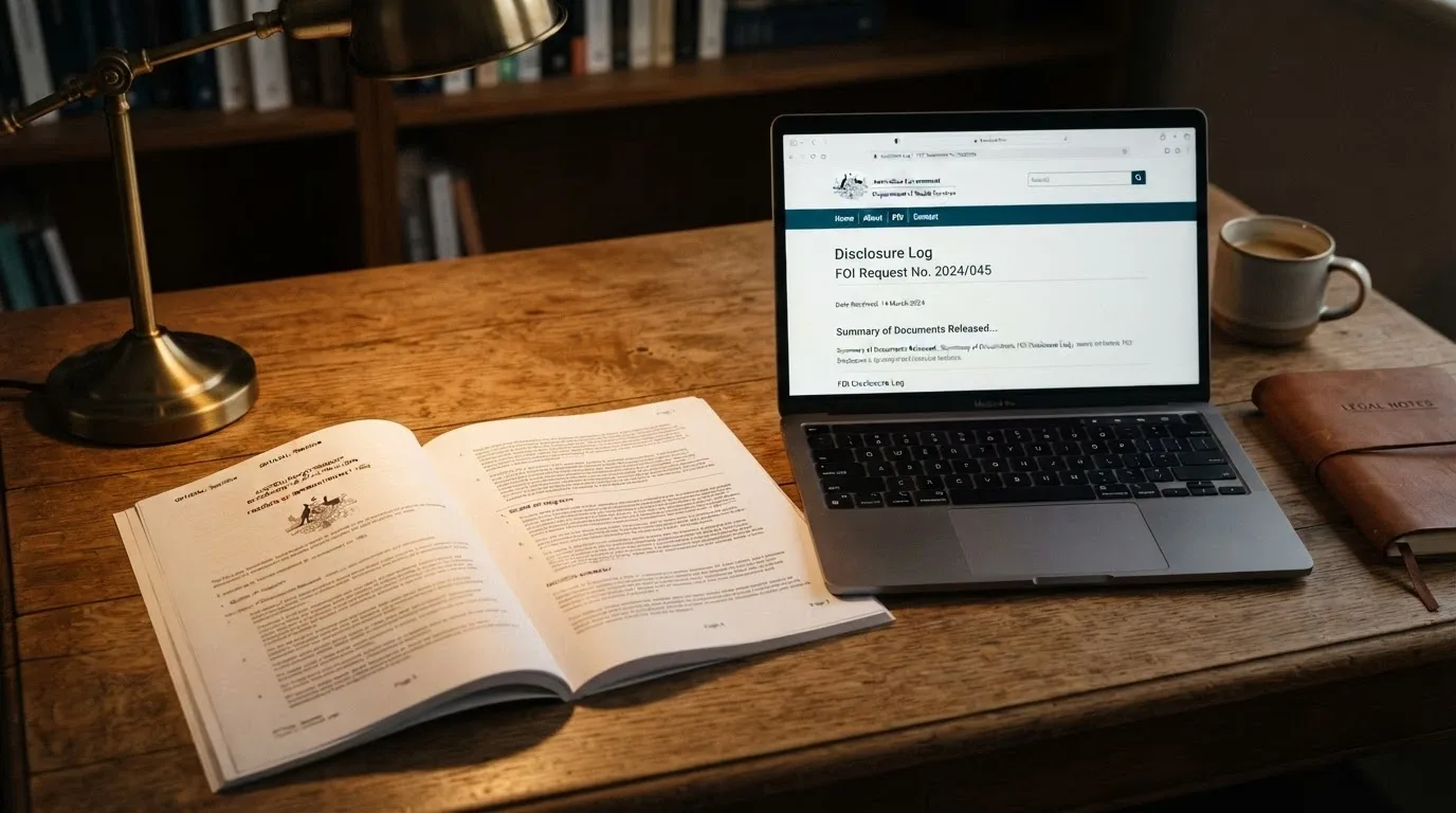 A copy of the Interactive Gambling Act 2001 on a desk beside a laptop displaying the ACMA website, with the Australian coat of arms visible.