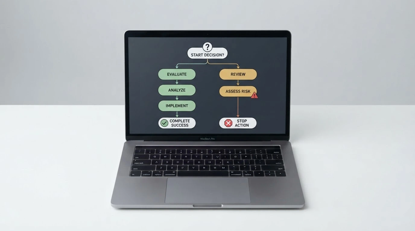 A simple decision-flow diagram with two paths: the no-deposit trial path (check wagering → check cap → claim → withdraw or walk) and the deposit path with a warning marker