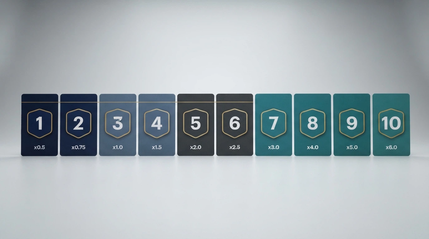 A side-by-side display of casino brand cards showing bonus amounts, wagering multipliers and licence badges