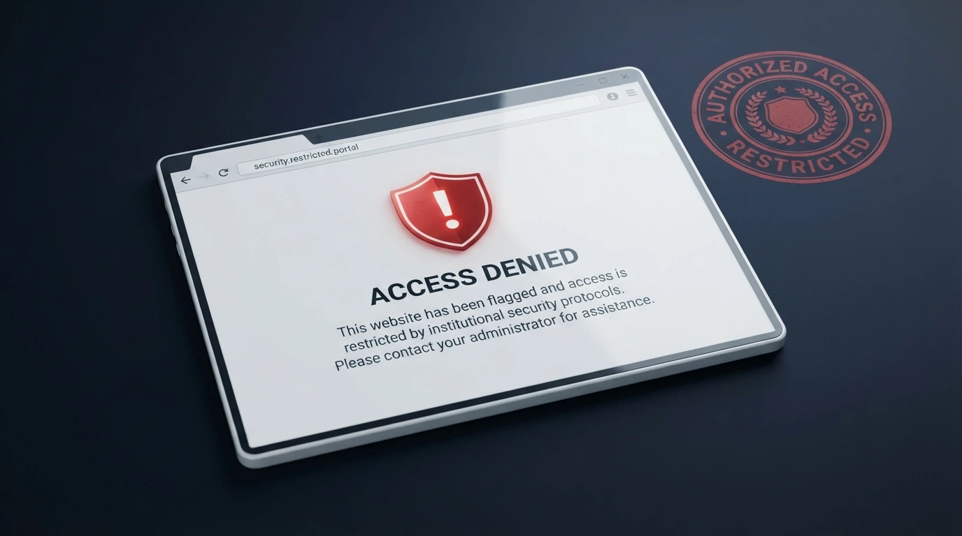The ACMA logo beside a browser window displaying an ISP-level blocked-website notice